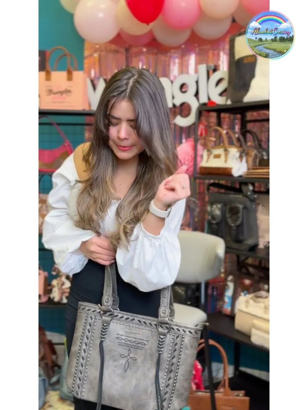 Western Tote Bag for Women Vegan Leather Shoulder Handbag with Wallet
